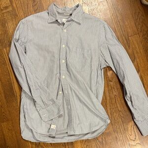 J. Crew Men's Blue Striped Button Down Shirt